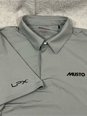 Musto LPX Sunblock Dynamic Gray Polo Shirt men's size XXL UPF 50+ Sailing